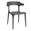 Modern Black Plastic Chair with Armrest  Minimalist Ergonomic Dining Chair | Lightweight & Durable Seating for Home, Office, Café & Balcony