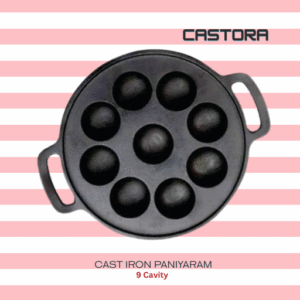 CASTRON Cast Iron Paniyaram Pan | 9 Cavity | 1.4 Kg