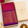 Samudhrikha Pattu Saree Premium – Rani Pink with Royal Purple Contrast Border | Traditional Wedding Silk Saree | HB store