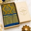 Samudhrikha Pattu Saree Premium– Royal Blue & Mustard Gold Contrast | Traditional Wedding Silk Saree | Hb store