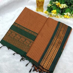 Kalyani Cotton Saree in Classic Black with Rich Gold Zari Border and Premium Traditional Pallu for Grand Occasions