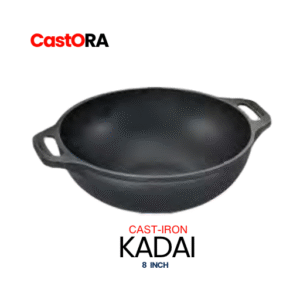 CASTORA Cast Iron Kadai 8 Inch | 1.3 Kg